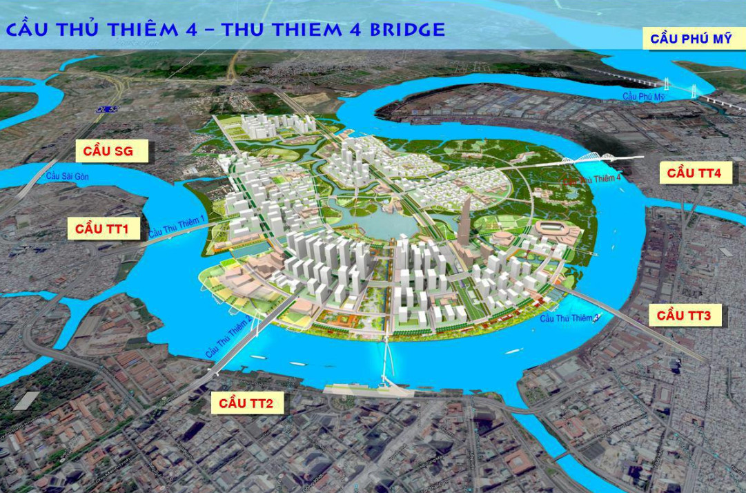 Sở đồ vị trí cầu Thủ Thiêm 4 - Nguồn: Sở Giao thông Vận tải TP.HCM