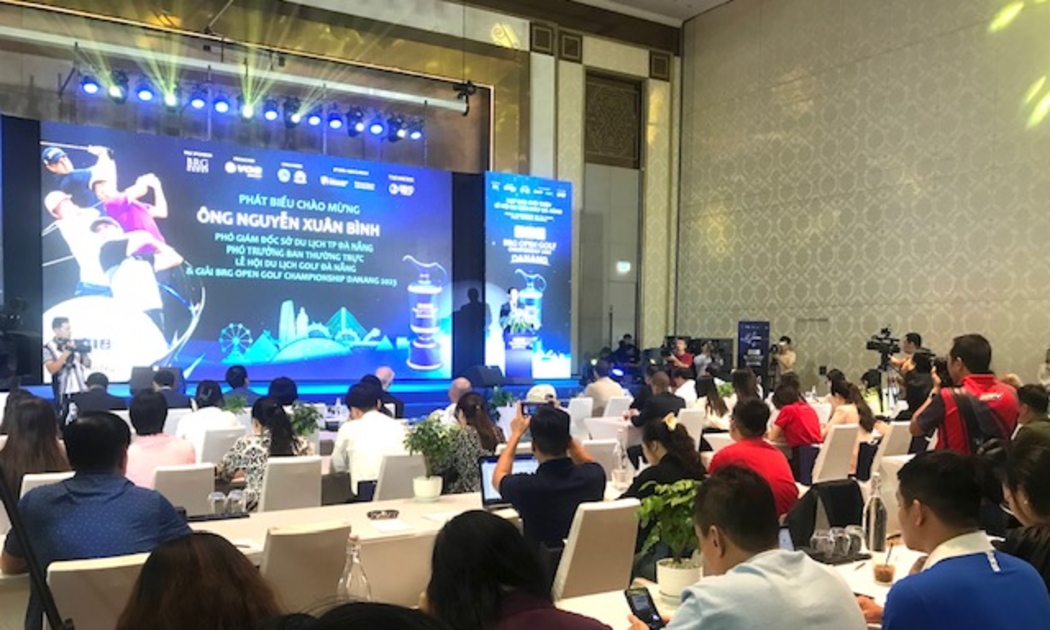 Họp báo về Giải Golf Phát triển châu Á BRG Open Golf Championship Danang 2023. Ảnh Ngô Anh Văn.