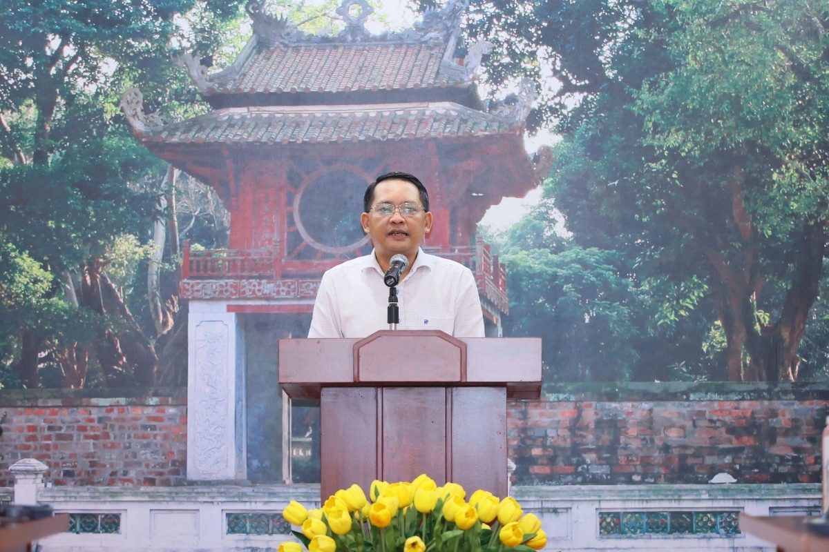 &Ocirc;ng Trịnh Đức Vinh - Ph&oacute; Cục trưởng Cục Quản l&yacute; Gi&aacute;m s&aacute;t Kế to&aacute;n, Kiểm to&aacute;n ph&aacute;t biểu tại kh&oacute;a đ&agrave;o tạo.