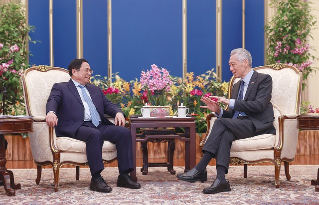 Trong chuyến thăm của Thủ tướng Phạm Minh Chính tới Singapore vào tháng 2/2023, hai Thủ tướng nhất trí tăng cường tin cậy chính trị, duy trì trao đổi, tiếp xúc cấp cao và các cấp, trên tất cả các kênh - Ảnh: VGP.