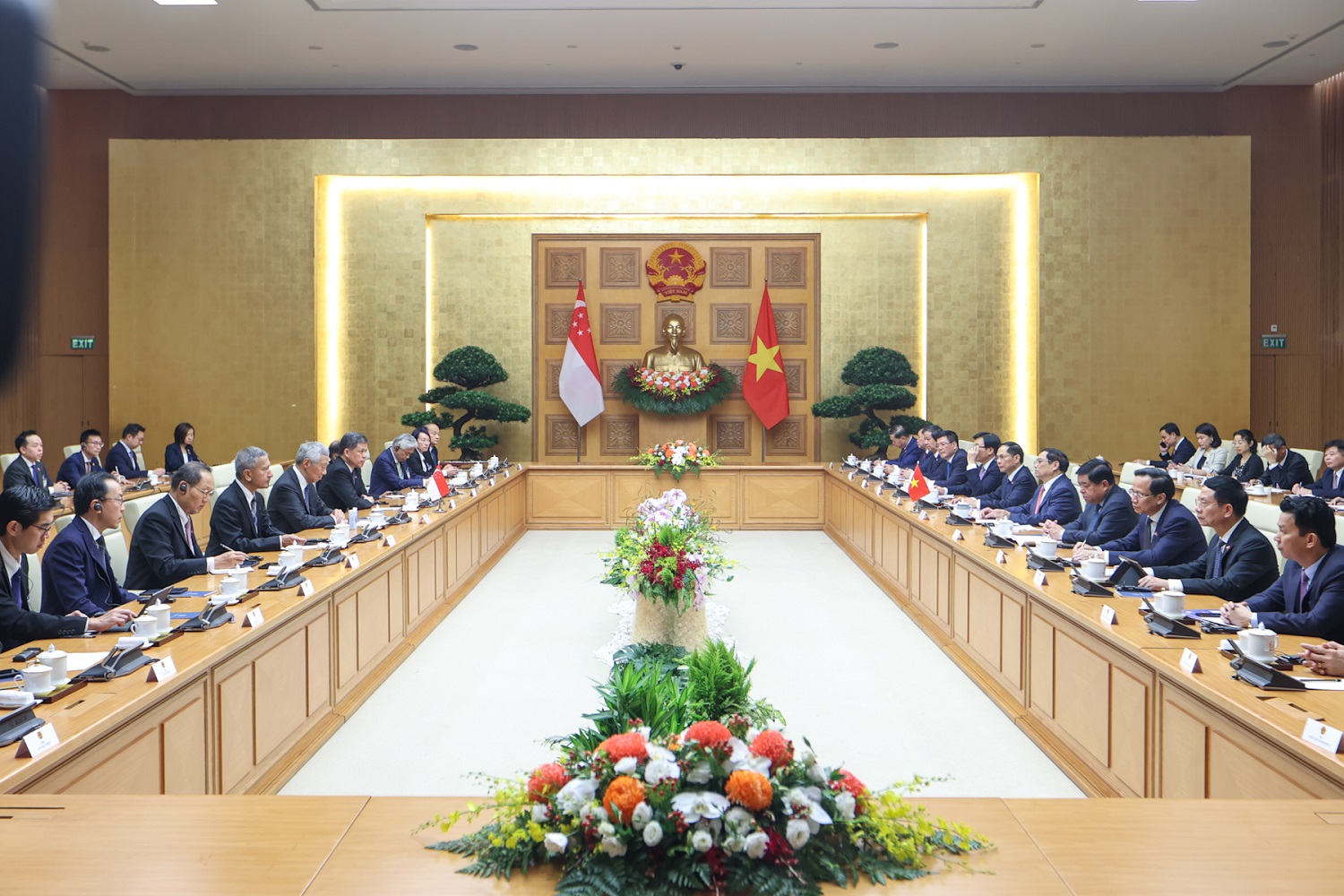 Hai Thủ tướng nhất trí tiếp tục thúc đẩy hợp tác trên các lĩnh vực then chốt. Ảnh: VGP.