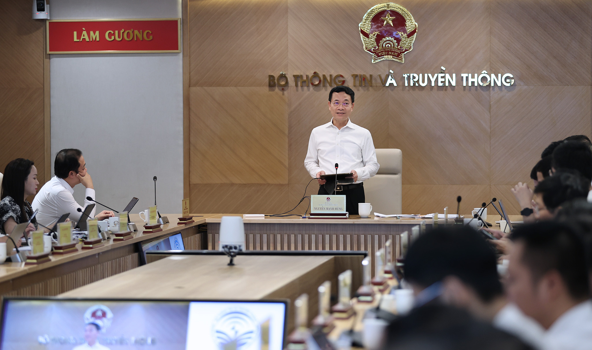 Bộ trưởng Nguyễn Mạnh Hùng phát biểu chỉ đạo tại Hội nghị giao ban quản lý Nhà nước tháng 8/2023.