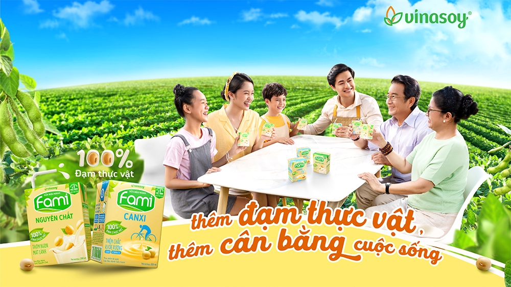 Đi cùng sự đổi mới về diện mạo của Fami là cập nhật không kém phần quan trọng về thông điệp “Thêm đạm thực vật, thêm cân bằng cuộc sống.