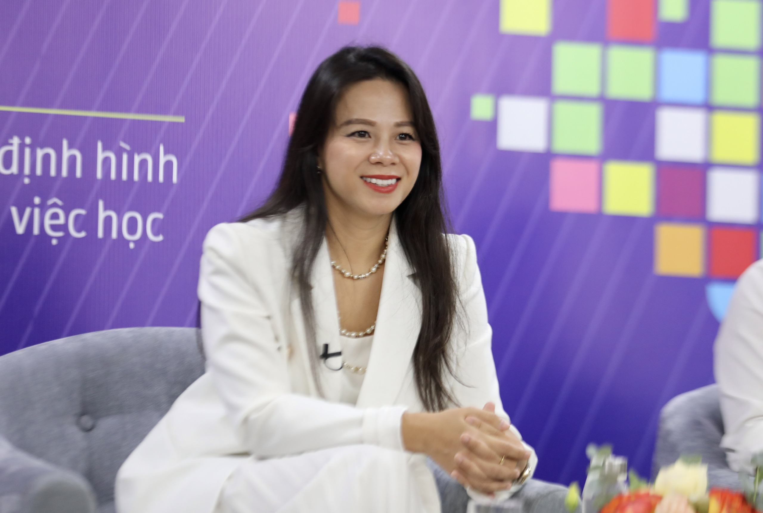 Bà Đào Lan Hương, CEO Học vi&ecirc;̣n c&ocirc;ng ngh&ecirc;̣ Teky tại tọa đ&agrave;m ng&agrave;y 31-08-2023. Ảnh: Việt Dũng.