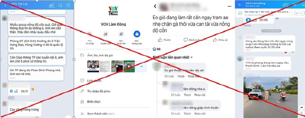 Hình ảnh các nhóm “báo chốt Cảnh sát giao thông” trên mạng xã hội.