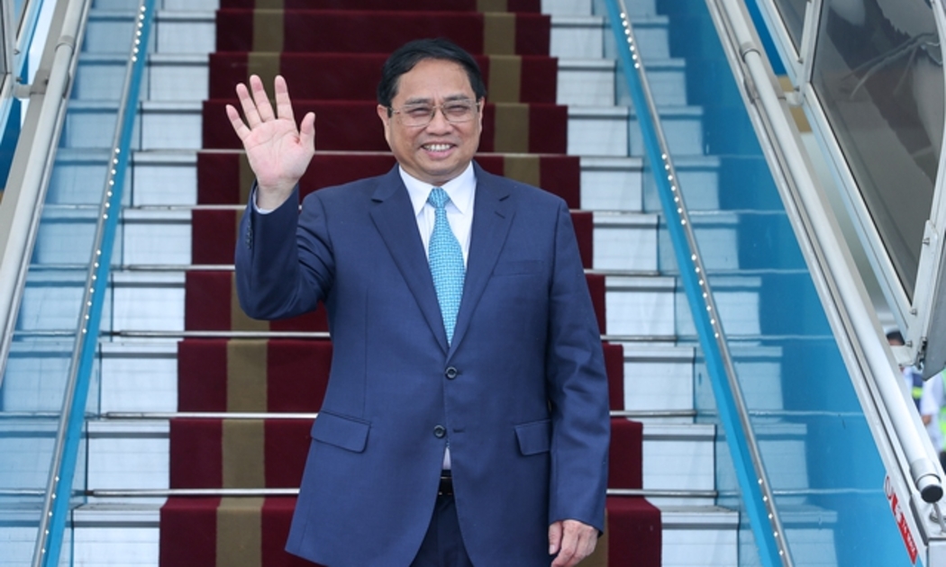 Thủ tướng Phạm Minh Chính lên đường dự Hội nghị Cấp cao ASEAN lần thứ 43 và các hội nghị cấp cao liên quan tại Jakarta, Indonesia - Ảnh: VGP/Nhật Bắc.