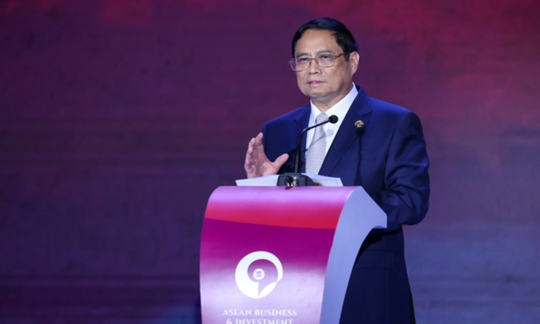 Thủ tướng phát biểu tại Hội nghị ASEAN BIS, diễn đàn liên quan đến doanh nghiệp thường niên lớn nhất của khu vực Đông Nam Á. Ảnh: VGP.