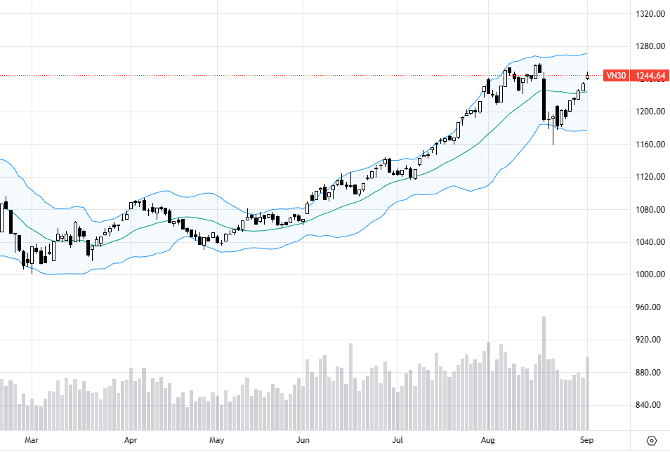 VN30-Index có thể test đỉnh ngày mai.