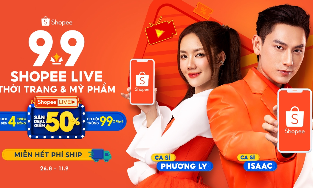 “9.9 Shopee live Thời trang và Mỹ phẩm” diễn ra từ nay đến hết ngày 11.9 với nhiều chương trình giải trí và ưu đãi qua livestream.
