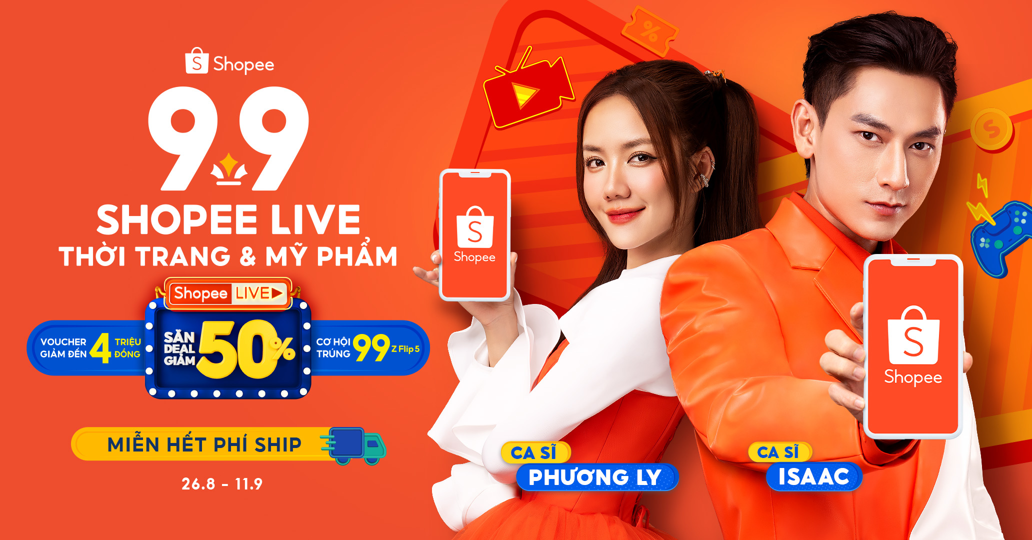 “9.9 Shopee live Thời trang và Mỹ phẩm” diễn ra từ nay đến hết ngày 11.9 với nhiều chương trình giải trí và ưu đãi qua livestream.