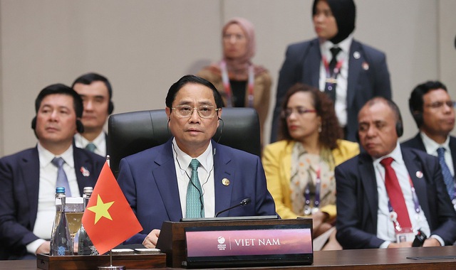 Trên cương vị nước điều phối quan hệ ASEAN-Hàn Quốc, Thủ tướng Chính phủ Phạm Minh Chính khẳng định quan hệ Đối tác chiến lược và hợp tác toàn diện ASEAN-Hàn Quốc tiếp tục được đẩy mạnh - Ảnh: VGP.