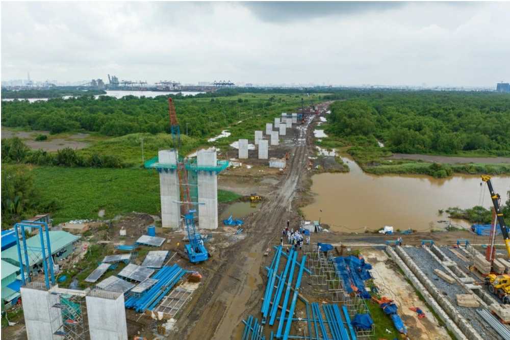 Sau một năm thi công, đến nay hạng mục cầu Nhơn Trạch đã đạt 46% khối lượng, tiến độ các cọc khoan nhồi đã đạt 100% khối lượng.