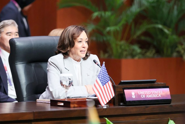 Ph&oacute; Tổng thống Hoa Kỳ Kamala Harris khẳng định Hoa Kỳ cam kết mạnh mẽ v&agrave; l&acirc;u d&agrave;i với ASEAN v&agrave; khu vực - Ảnh: VGP.