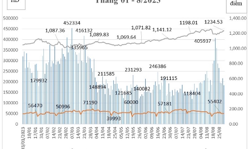 Tháng 8, tài khoản giao dịch chứng khoán phái sinh tăng 3,02%