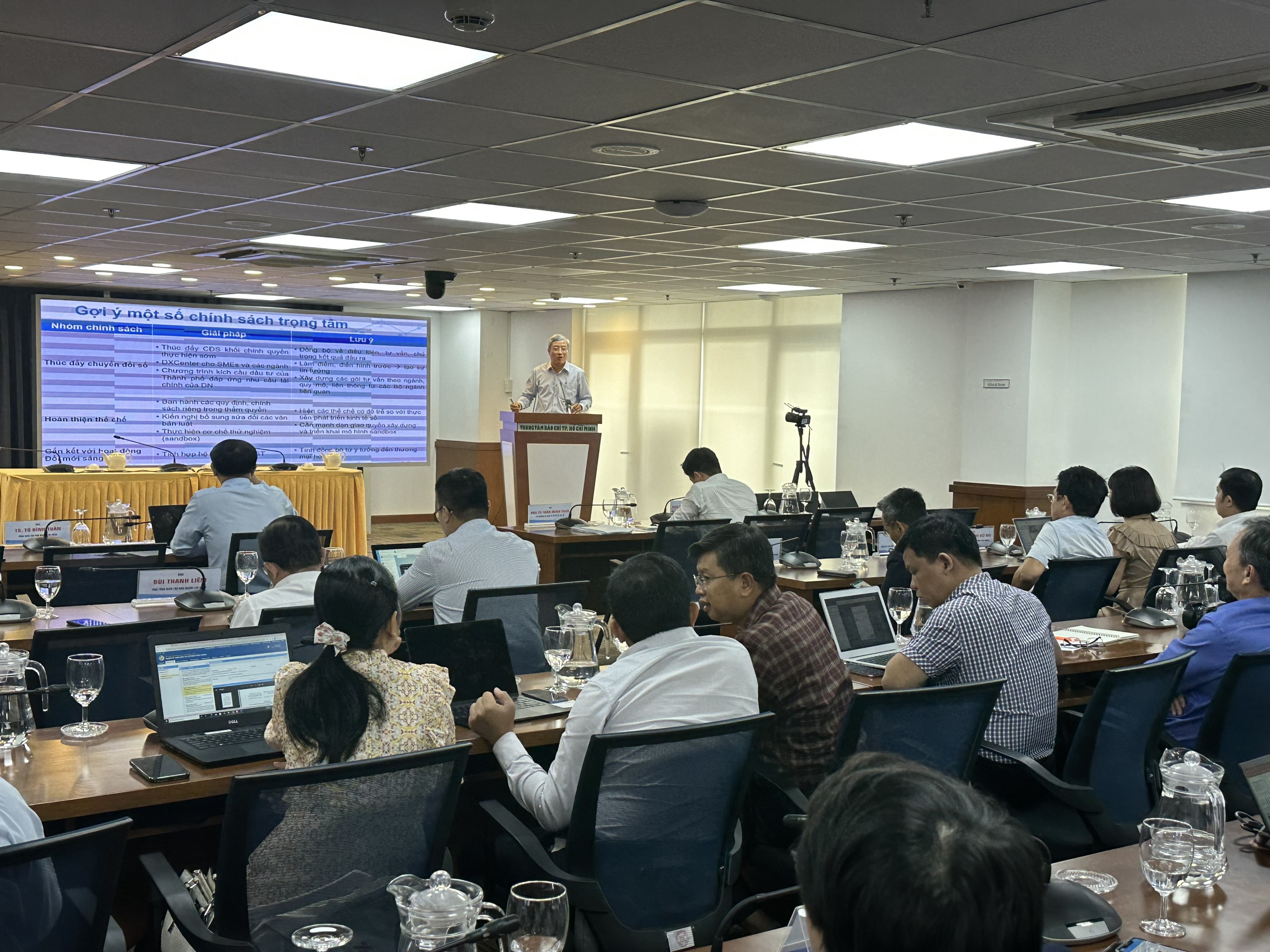 Hội thảo Thúc đẩy kinh tế số TP.HCM phát triển bền vững diễn ra sáng 7/9 tại Trung tâm Báo chí TP.HCM.