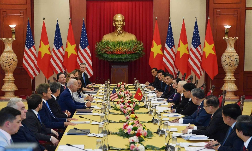 Tổng Bí thư Nguyễn Phúc Trọng hội đàm với Tổng thống Joe Biden.