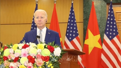 Address by US President to the press following talks with Party General Secretary Nguyen Phu Trong