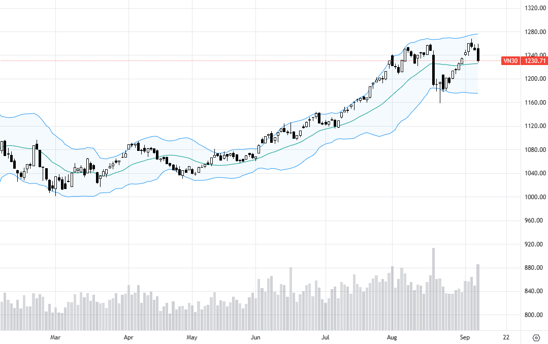 VN30 tạo 2 đỉnh.