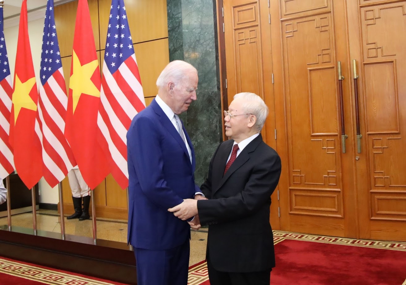 Tổng B&iacute; thư Nguyễn Ph&uacute; Trọng v&agrave; Tổng thống Joe Biden