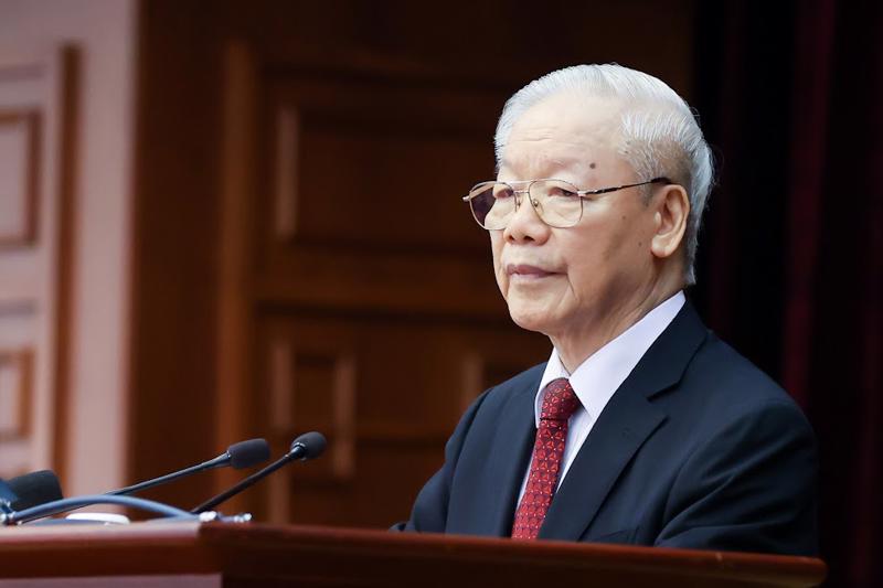 Tổng Bí thư Nguyễn Phú Trọng gửi thư thăm hỏi các gia đình bị nạn trong vụ cháy chung cư ở Hà Nội. Ảnh: VGP