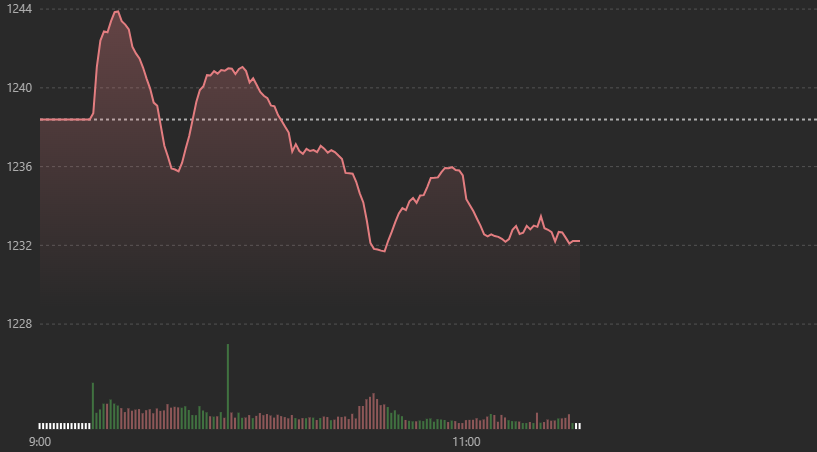 Diễn biến chỉ số VN-Index s&aacute;ng nay.
