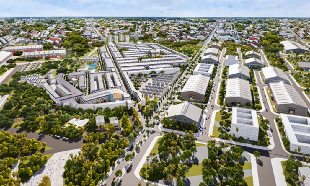 Phối cảnh Estella City nằm trong tổng thể khu đô thị - công nghiệp Sông Mây 473ha, dự án đang thu hút nhiều nhà đầu tư tại Đồng Nai.