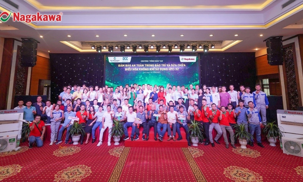 Chương trình đào tạo quy mô toàn quốc của Tập đoàn Nagakawa về bảo trì và sửa chữa điều hòa không khí sử dụng HFC-32 ngày 16/9/2023.