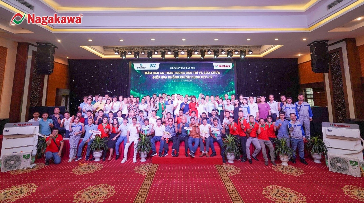Chương trình đào tạo quy mô toàn quốc của Tập đoàn Nagakawa về bảo trì và sửa chữa điều hòa không khí sử dụng HFC-32 ngày 16/9/2023.