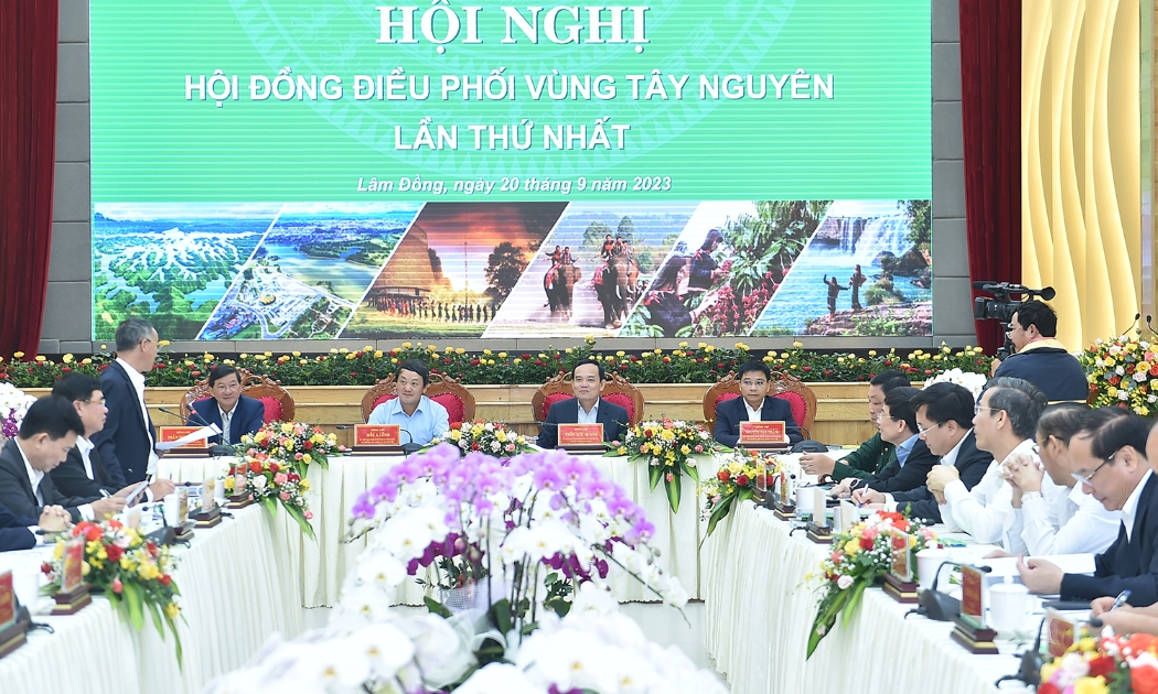 Phó Thủ tướng Trần Lưu Quang chủ trì Hội nghị Hội đồng điều phối vùng Tây Nguyên lần thứ nhất. Ảnh: VGP.
