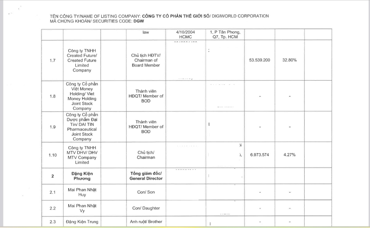 B&aacute;o c&aacute;o quản trị tại DGW.