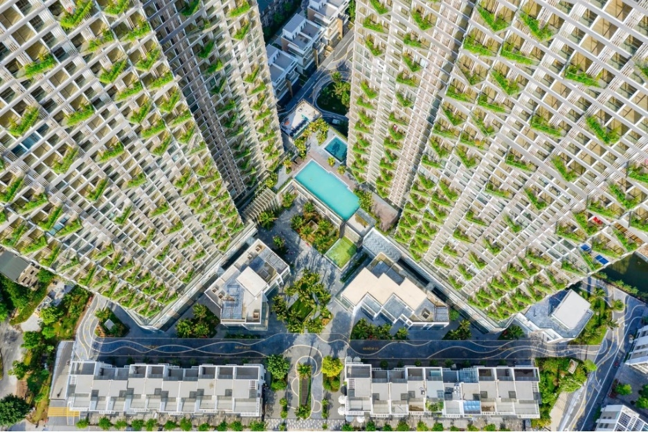 Cư d&acirc;n ấn tượng với Sol Forest bởi những khu vườn tr&ecirc;n cao.