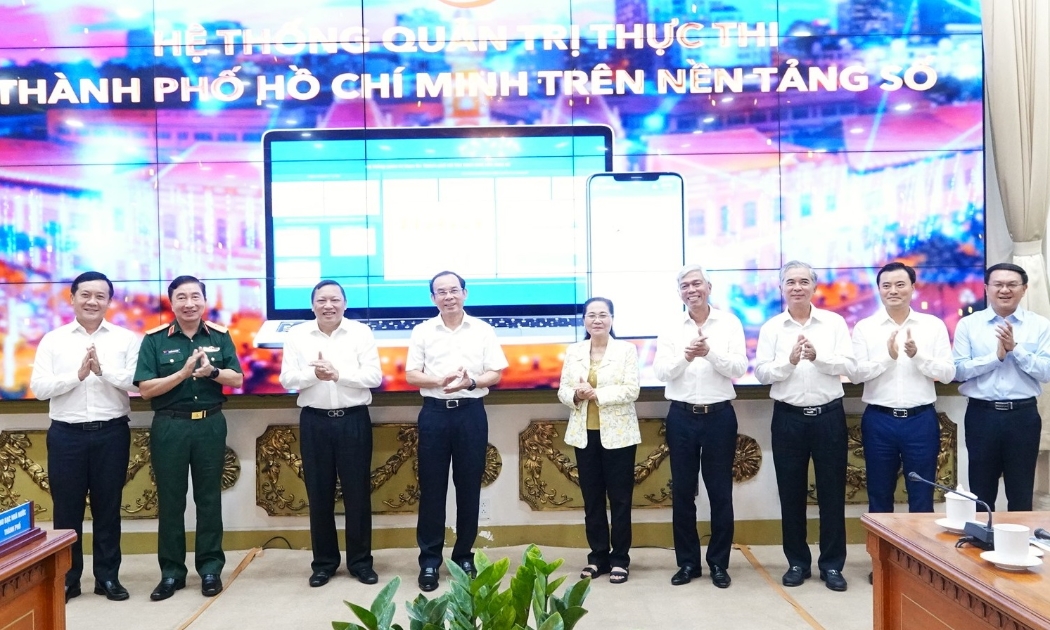 TP.HCM ra mắt hệ thống thông minh quản trị thực thi công vụ trên nền tảng số sáng 28/9 tại UBND TP.HCM.