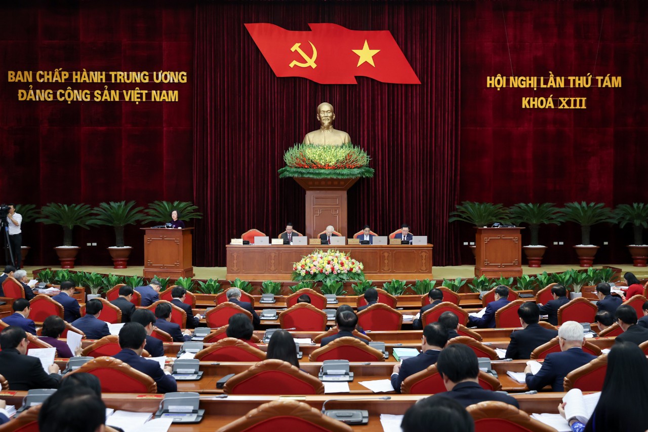 Hội nghị lần thứ 8 Ban Chấp hành Trung ương Đảng khóa XIII . Ảnh: VGP