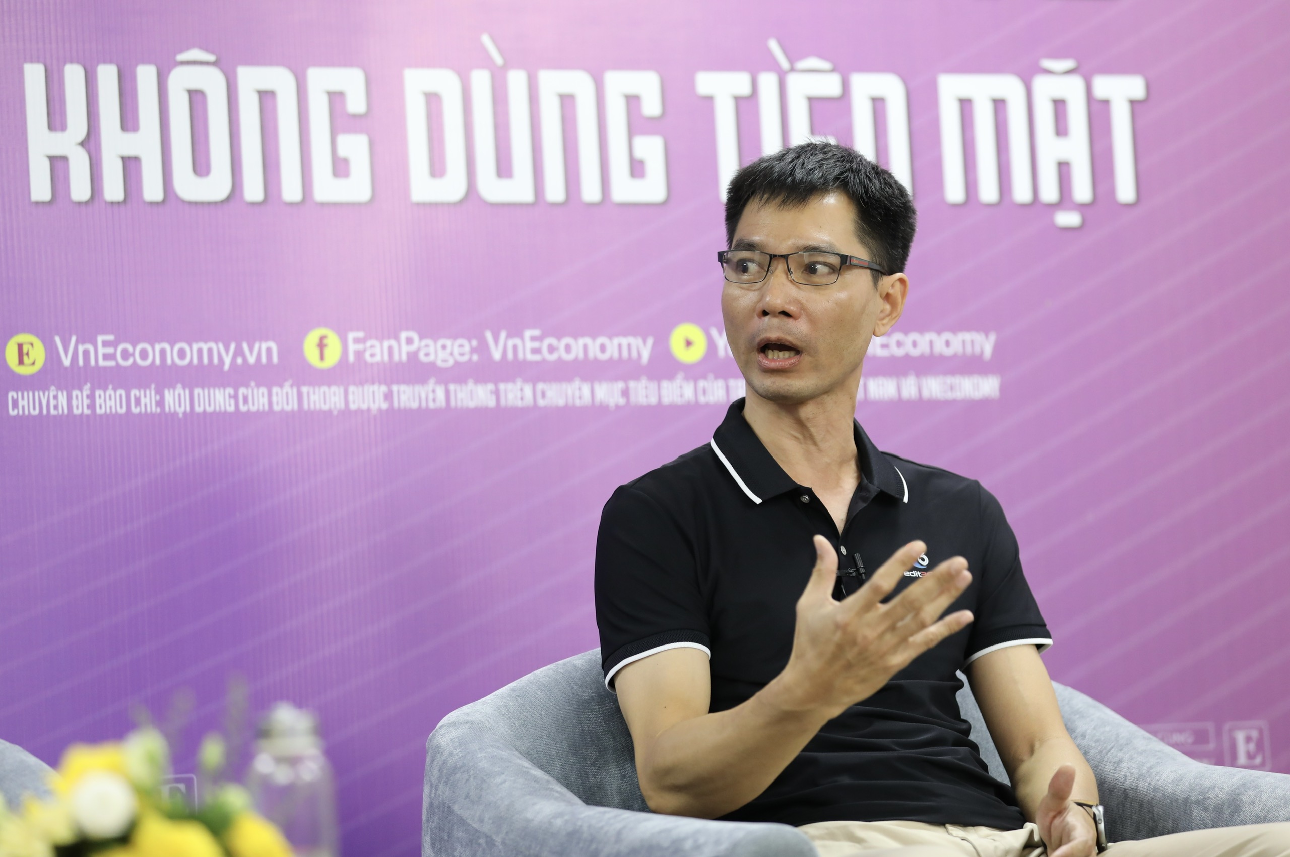 Ông Nguyễn Hải Nam, Giám đốc Công ty trách nhiệm hữu hạn Credit 360.AI tại Tọa đàm “Phòng ngừa rủi ro trong thanh toán không dùng tiền mặt” . Ảnh: Việt Dũng.