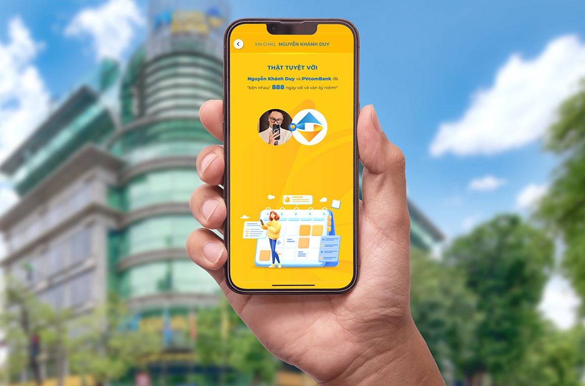 Khách hàng có trải nghiệm thú vị về hành trình gắn bó với PVcomBank ngay trên PV Mobile Banking.