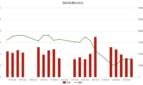 Tháng 9, thanh khoản trên HNX giảm gần 23%