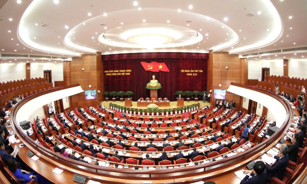 Toàn cảnh phiên khai mạc Hội nghị Trung ương 8, khóa XIII. Ảnh: TTXVN