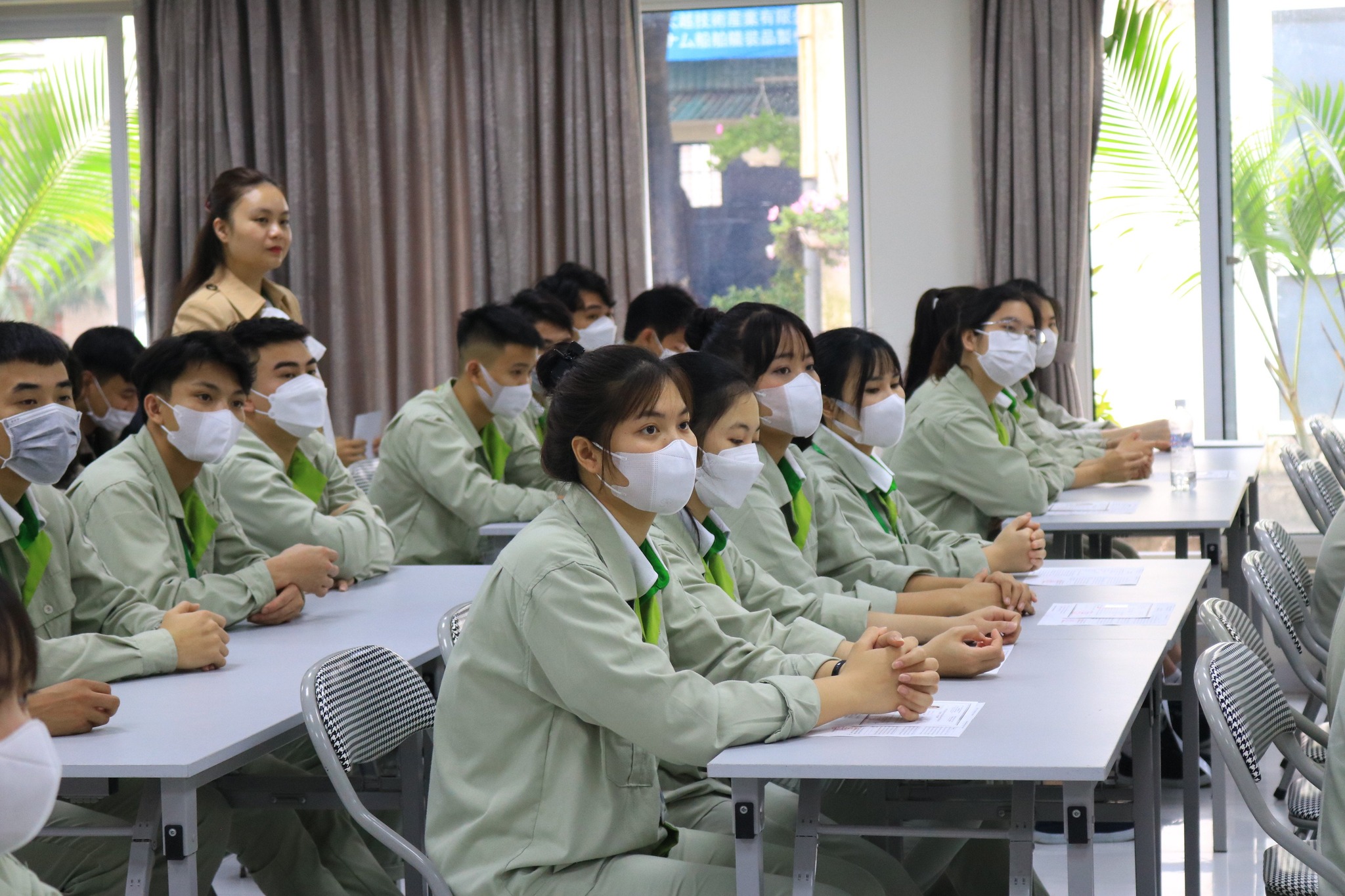 Đ&agrave;o tạo cho người lao động trước khi xuất cảnh. Ảnh - LOD.&nbsp;