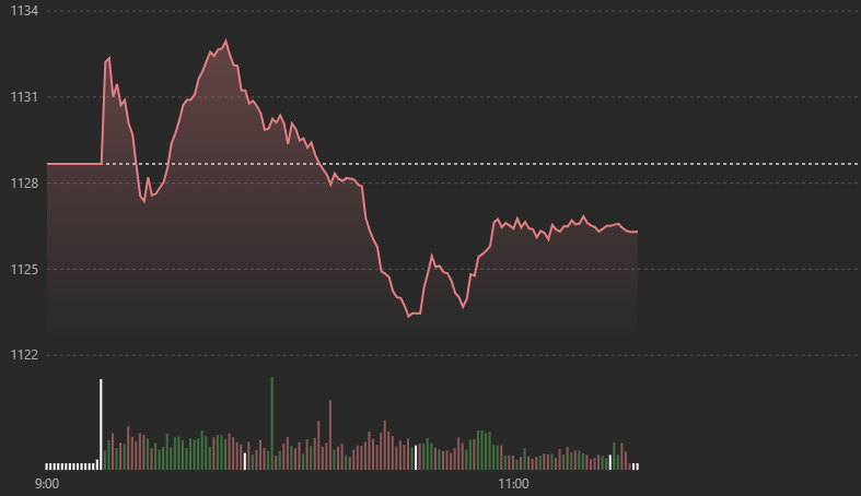 Diễn biến VN-Index sáng nay.