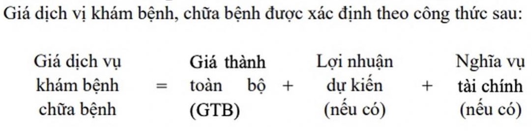 Cách tính giá dịch vị khám bệnh, chữa bệnh. Ảnh chụp màn hình.