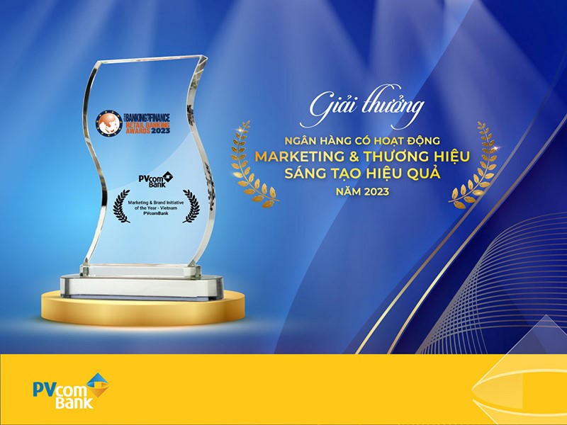 PVcomBank được vinh danh ở hạng mục &ldquo;Ng&acirc;n h&agrave;ng c&oacute; hoạt động Marketing & Thương hiệu s&aacute;ng tạo hiệu quả&rdquo; năm 2023.