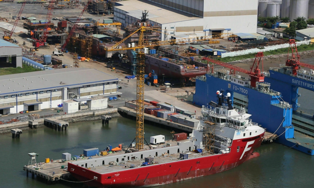 Bến cảng nhà máy đóng tàu Vard Vũng Tàu. Ảnh: Vard Vung Tau.
