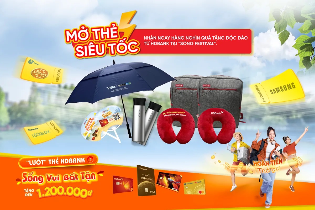 HDBank tặng hàng nghìn quà tặng độc đáo tại “Sóng Festival”.