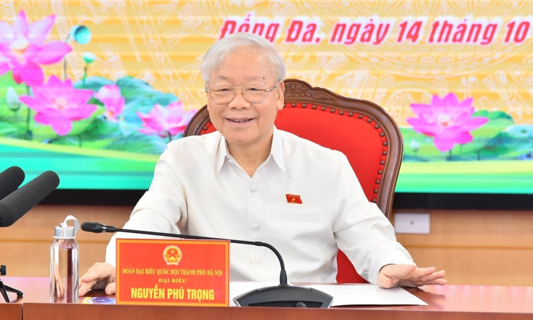 Tổng Bí thư Nguyễn Phú Trọng trả lời cử tri. Ảnh: TTXVN