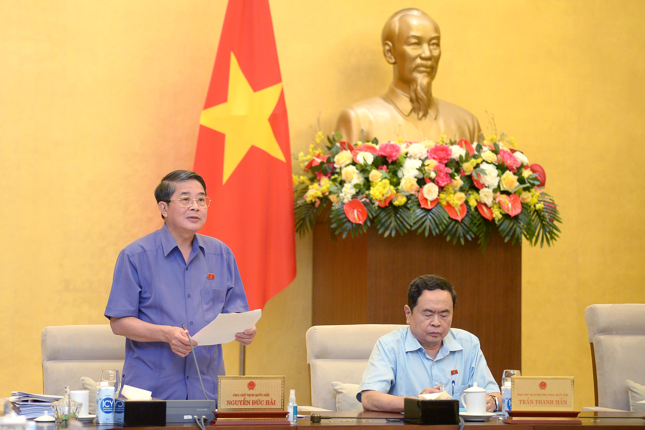 Phó Chủ tịch Quốc hội Nguyễn Đức Hải kết luận nội dung phiên họp.Ảnh: Quốc hội