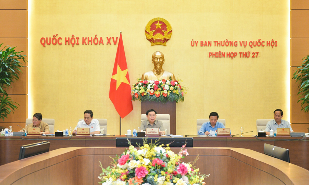 Ủy ban Thường vụ Quốc hội cho ý kiến về việc chuẩn bị Kỳ họp thứ 6, Quốc hội khoá XV. Ảnh: Quốc hội