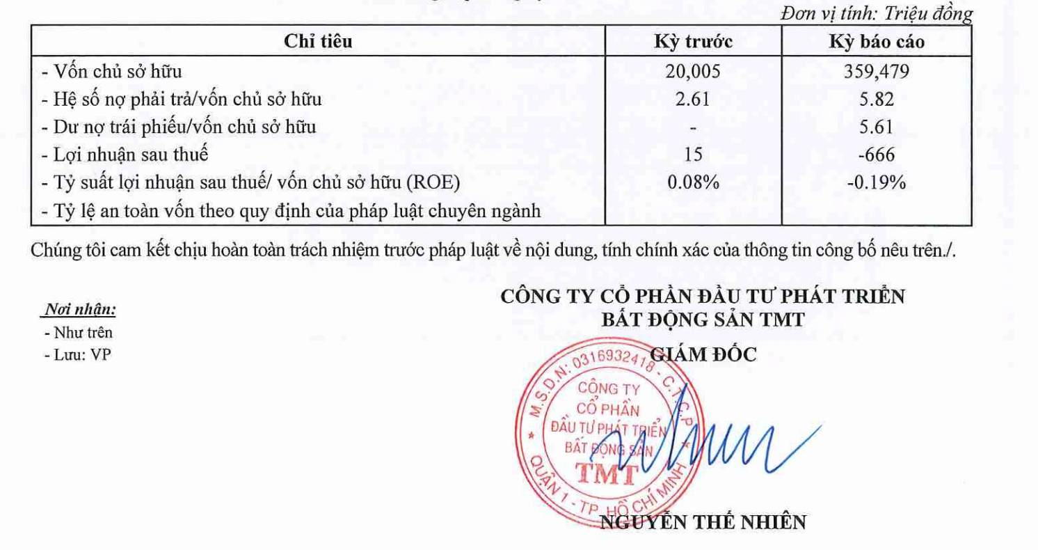 Tình hình kinh doanh của TMT. 