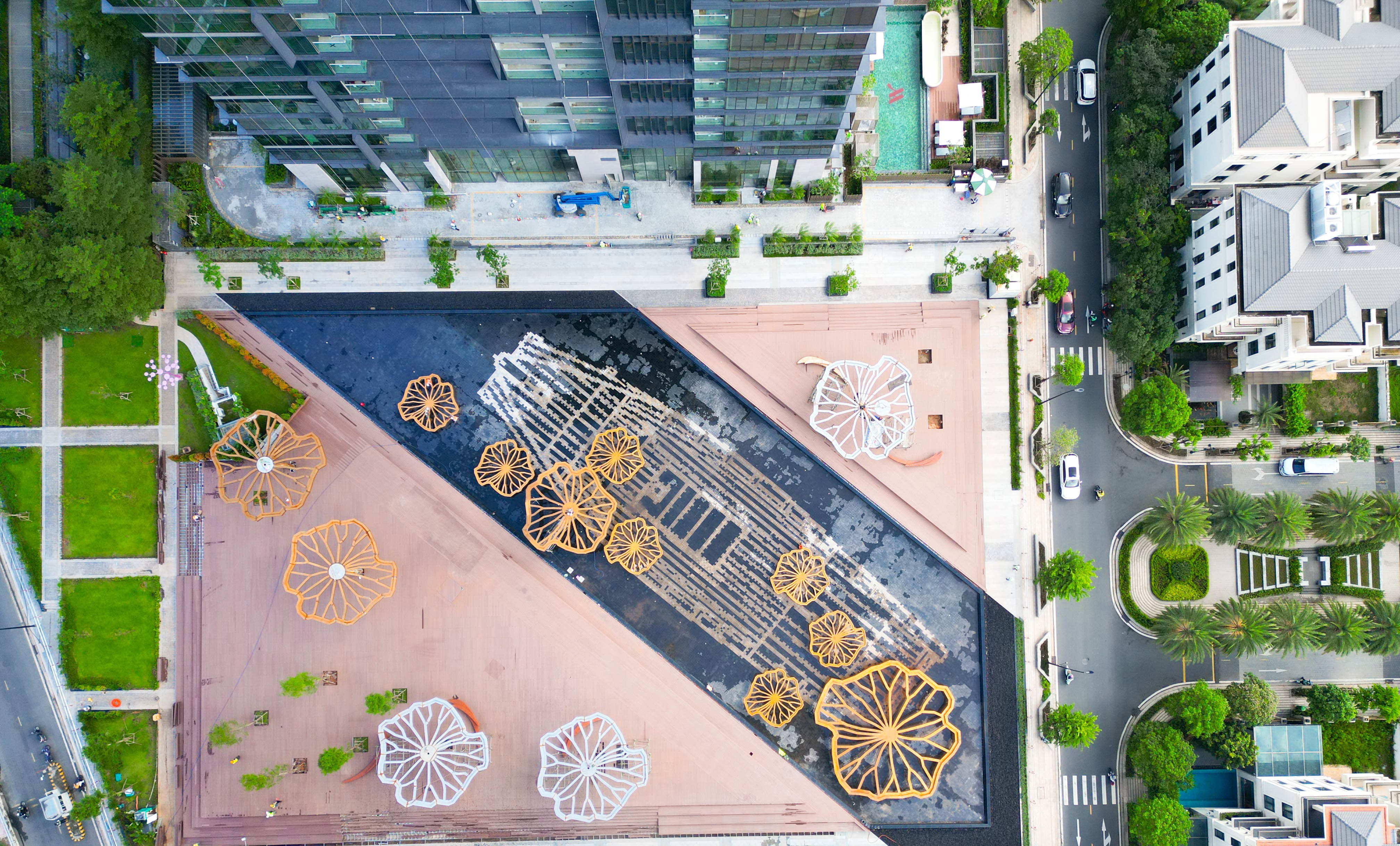 C&ocirc;ng vi&ecirc;n L&aacute; Sen trong quy hoạch của khu bất động sản h&agrave;ng hiệu Grand Marina, Saigon.