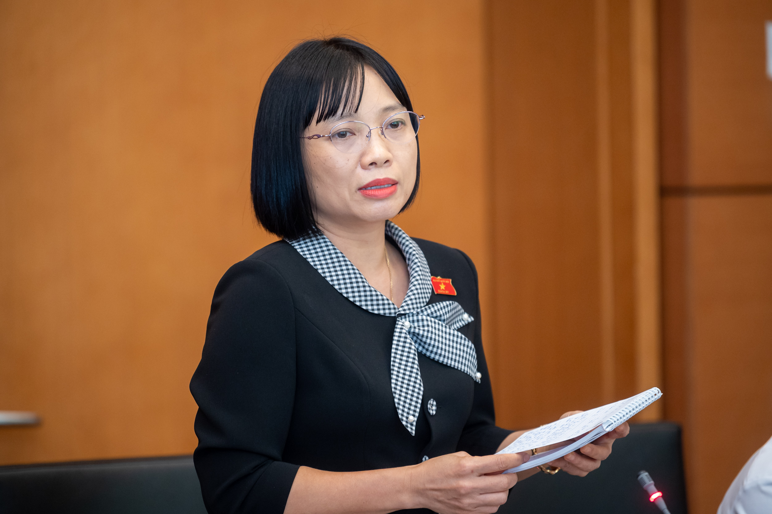 Đại biểu Nguyễn Thị Việt Nga, Đoàn Đại biểu Quốc hội tỉnh Hải Dương cho rằng nguyên nhân chính dẫn đến dự án chậm trễ là do dịch bệnh Covid-19 là chưa thuyết phục.
