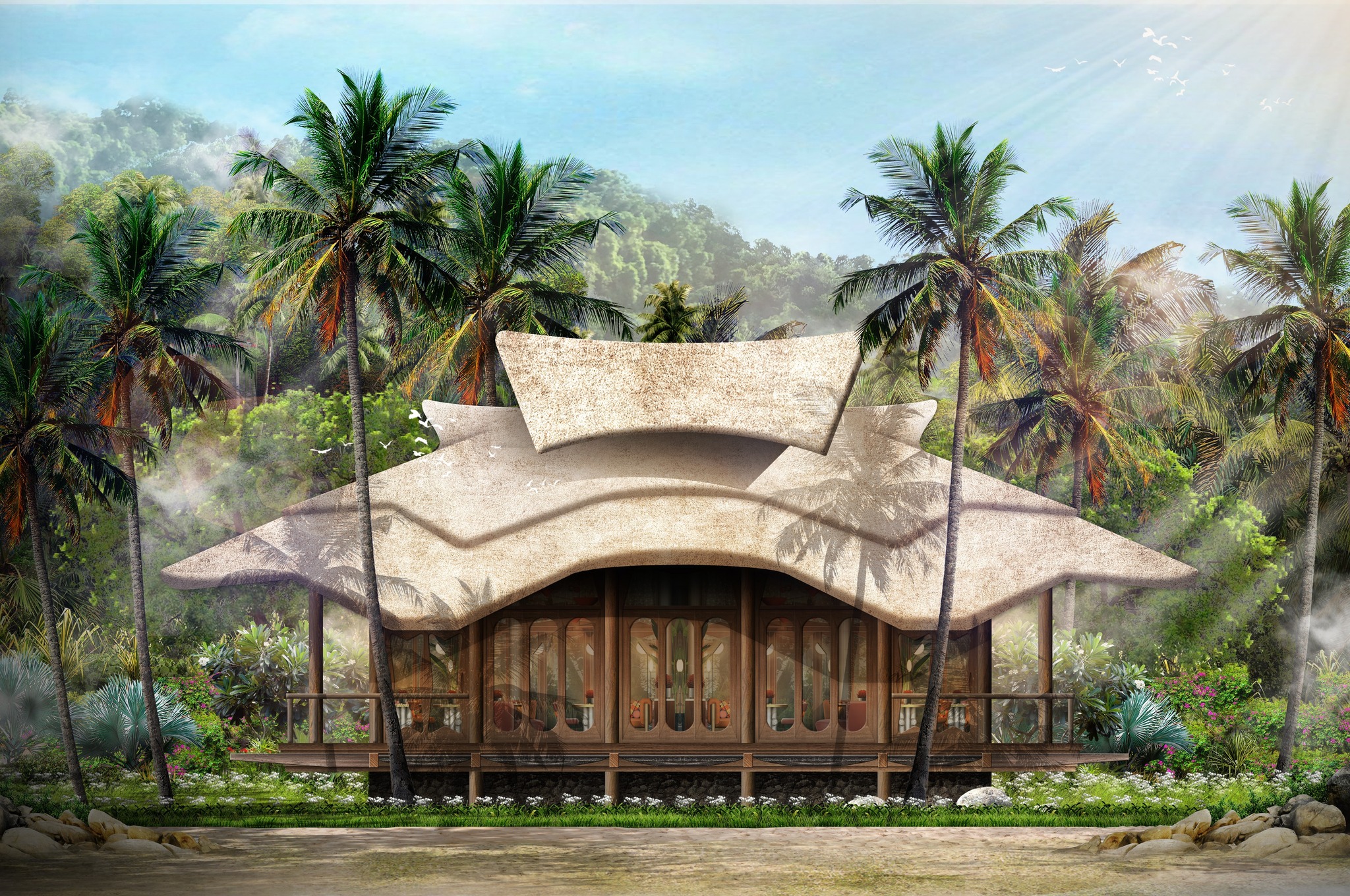 Phối cảnh dự án Ritz-Carlton Reserve được thiết kế bởi kiến trúc sư huyền thoại Bill Bensley.